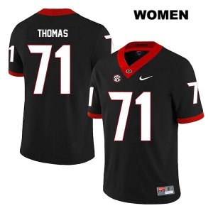 Women's Georgia Bulldogs NCAA #71 Andrew Thomas Nike Stitched Black Legend Authentic College Football Jersey WIO6854HM